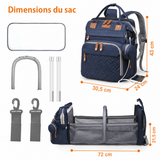 Sac Nour Baby — Sac à Langer avec Lit de Voyage 3-en-1
