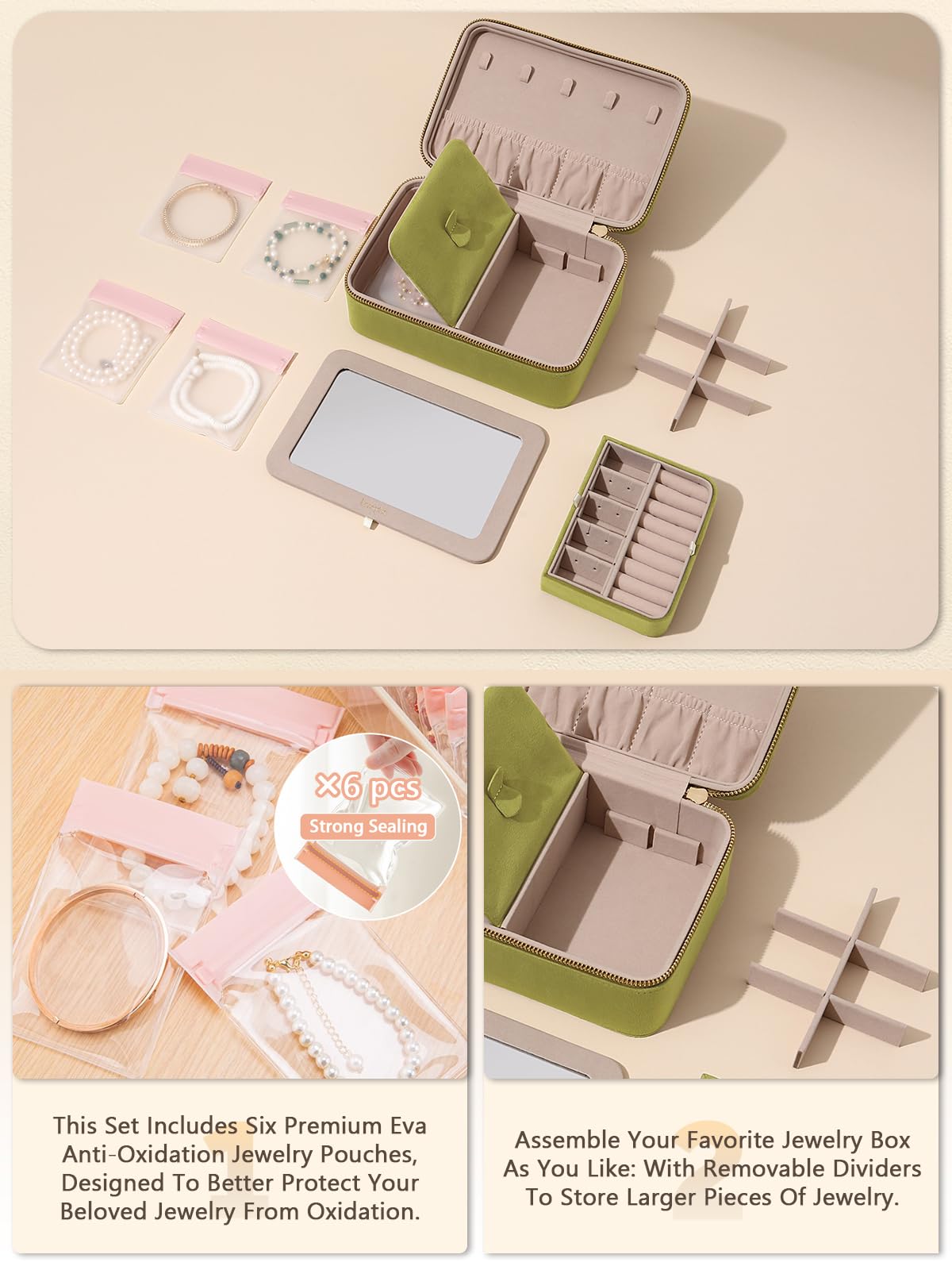 Coffret velours Rivano — pochettes anti-ternissement