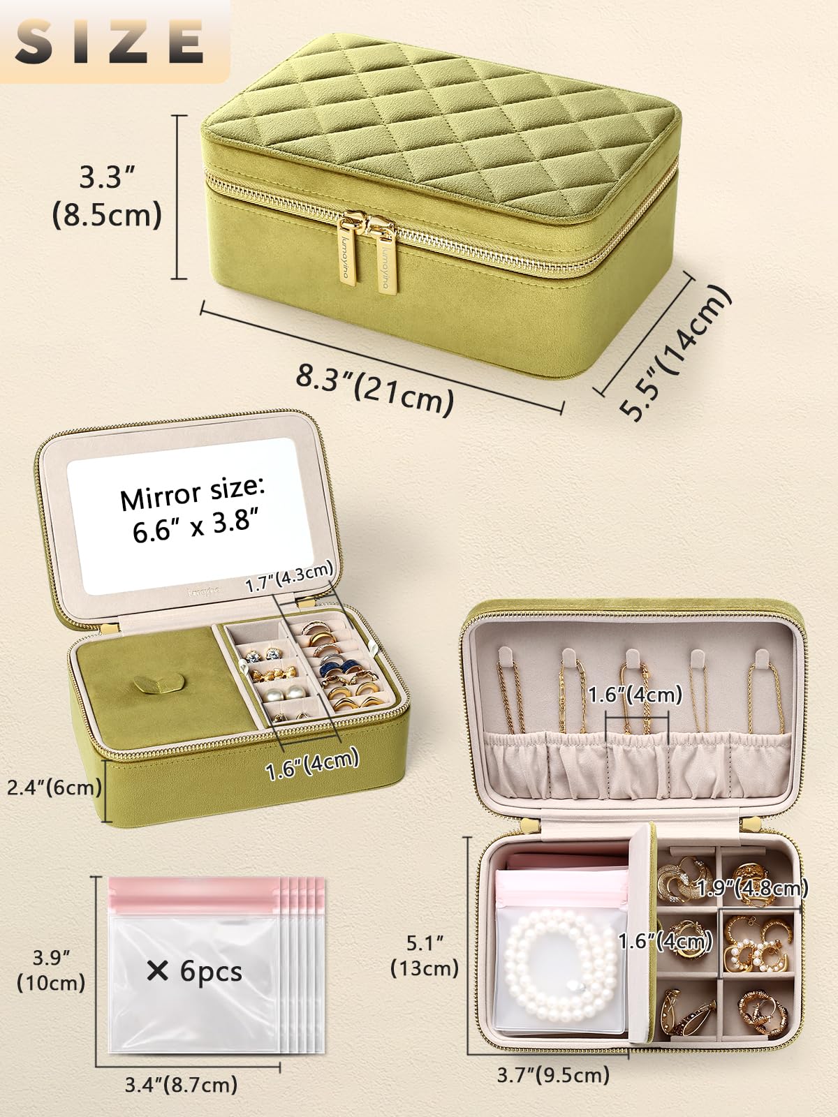Coffret velours Rivano — miroir intégré