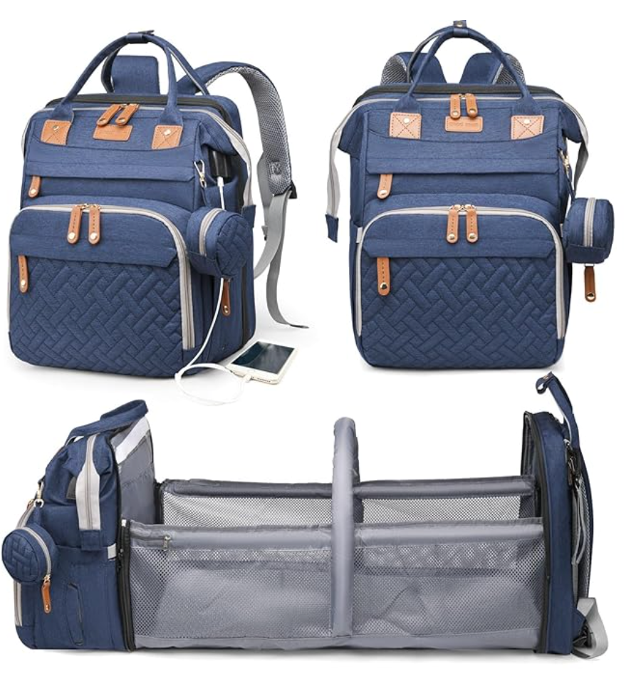 Sac Nour Baby — Sac à Langer avec Lit de Voyage 3-en-1
