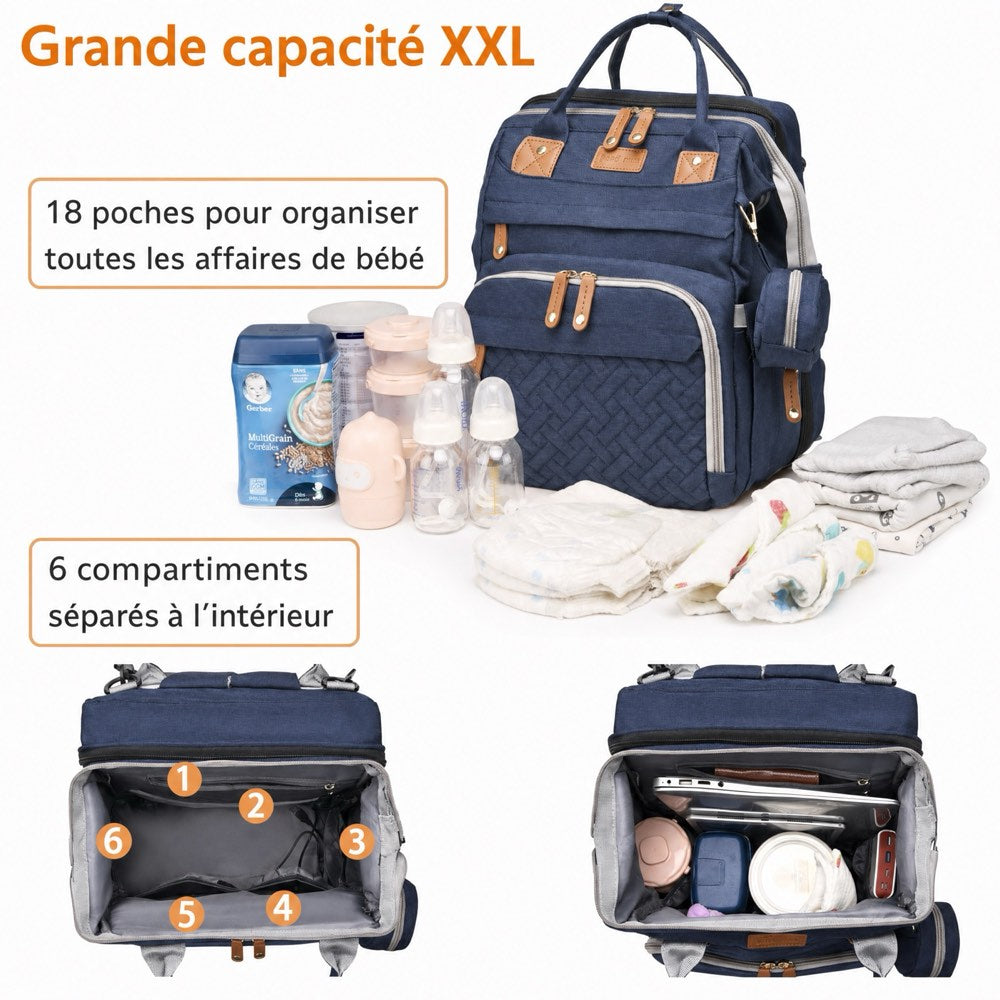 Vue 6 — grande capacité, 18 poches